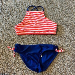 Girls size 6 American flag bathing suit